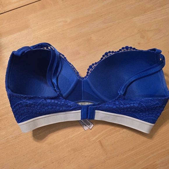Victoria’s Secret Blue Lace Perfect Shape Underwire Bra With Padding 34DD - Picture 2 of 6